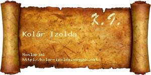 Kolár Izolda névjegykártya
